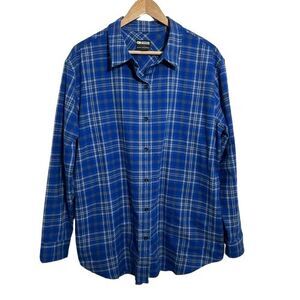 Outdoor Research Kulshan Flannel Shirt Women’s XL  Blue Plaid Pockets